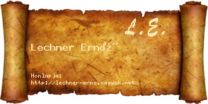 Lechner Ernő névjegykártya
